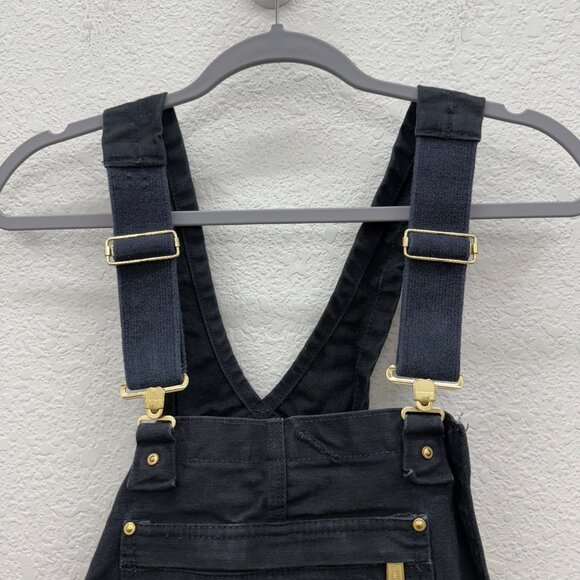 Carhartt R37 Black Loose Fit Firm Duck Bib Double Knee Work Overall Mens 34x36 - Picture 3 of 7